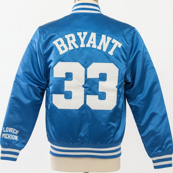 Kobe Bryant 33 Jacket Men's Size 5XL Blue Lower Merion High School Satin Bomber - Picture 2 of 3